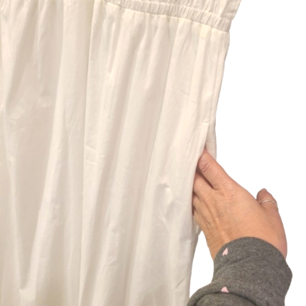 Vineyard Vines Marina Dress Large White Midi Puffy Sleeves Summer Tiered - Picture 7 of 16